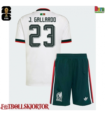 Mexiko Jesus Gallardo #23 Borta Kläder Barn VM 2026 Kortärmad (+ Korta byxor)